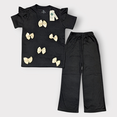 Elegant Bow Kids Tracksuit Set