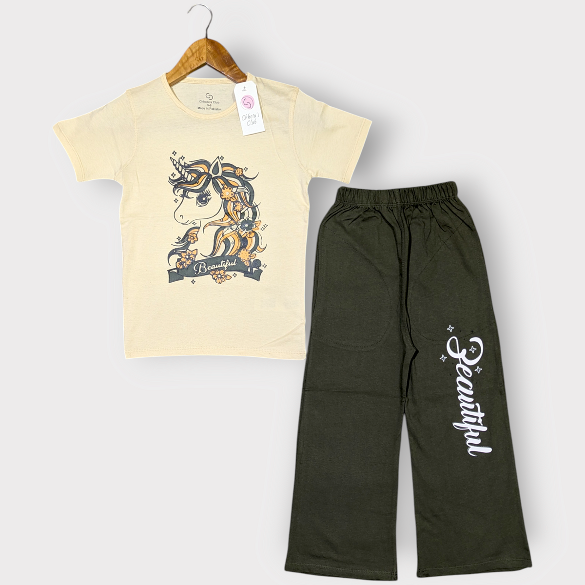 Girls Unicorn Tee & Trouser Set