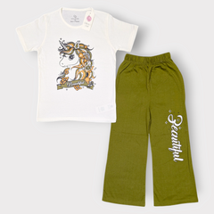 Girls Unicorn Tee & Trouser Set