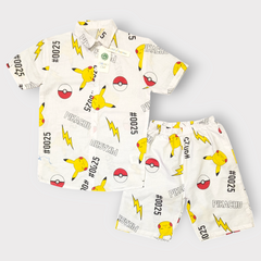 Pikachu Print Kids Shirt & Shorts Set