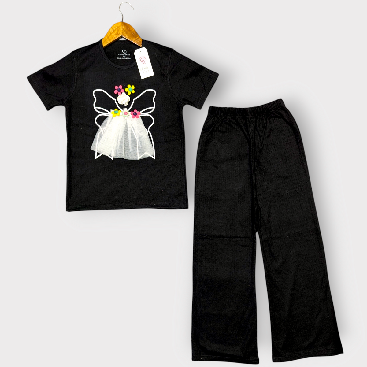 Floral Bow Girls Tracksuit Set
