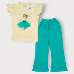 Girls Cute Tee & Trouser Set