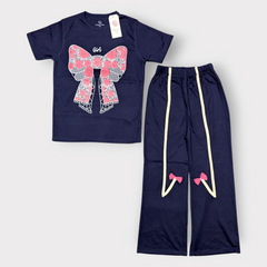 Floral Bow Girls Tracksuit Set