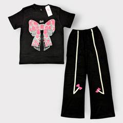 Floral Bow Girls Tracksuit Set
