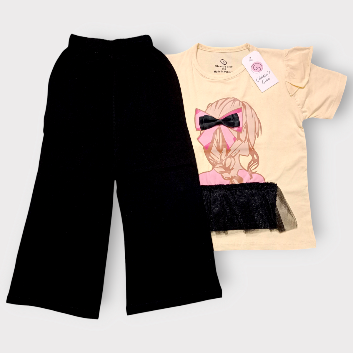 Cute Bow Girls Tracksuit Set