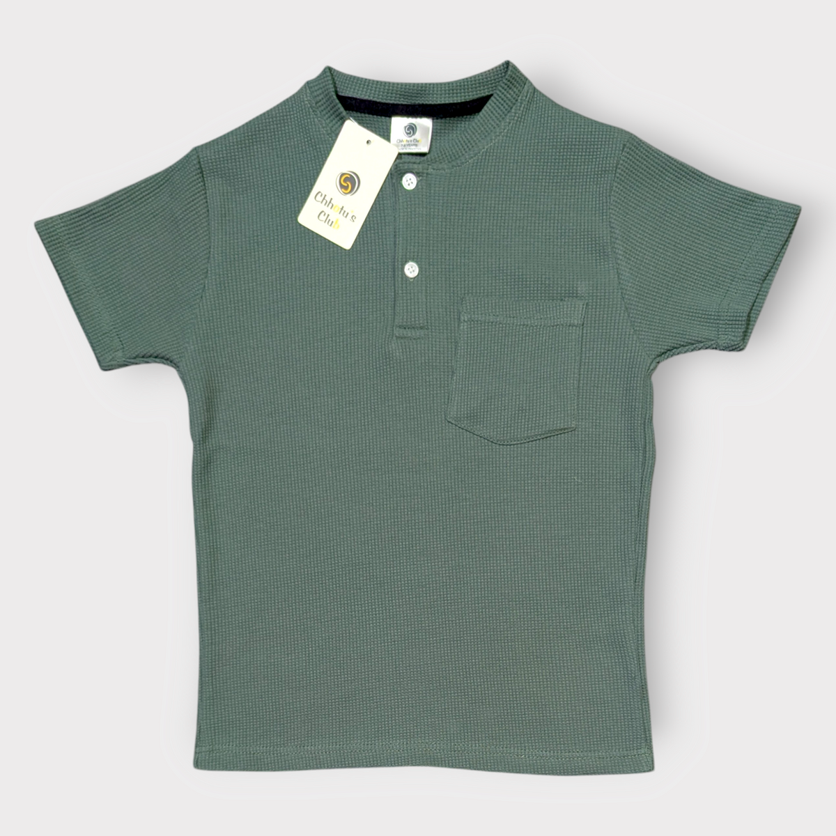 Boys Waffle Knit Henley T-Shirt