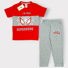 Boys “I’m Your Superhero” 2-Piece T-Shirt & Pants Set