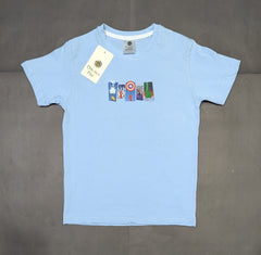 Kids Avengers Cotton T-Shirt – Blue Superhero Graphic Tee