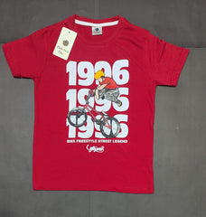 Boys Red BMX Freestyle Graphic T-Shirt