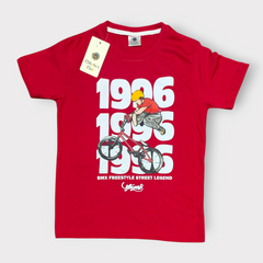Boys Red BMX Freestyle Graphic T-Shirt