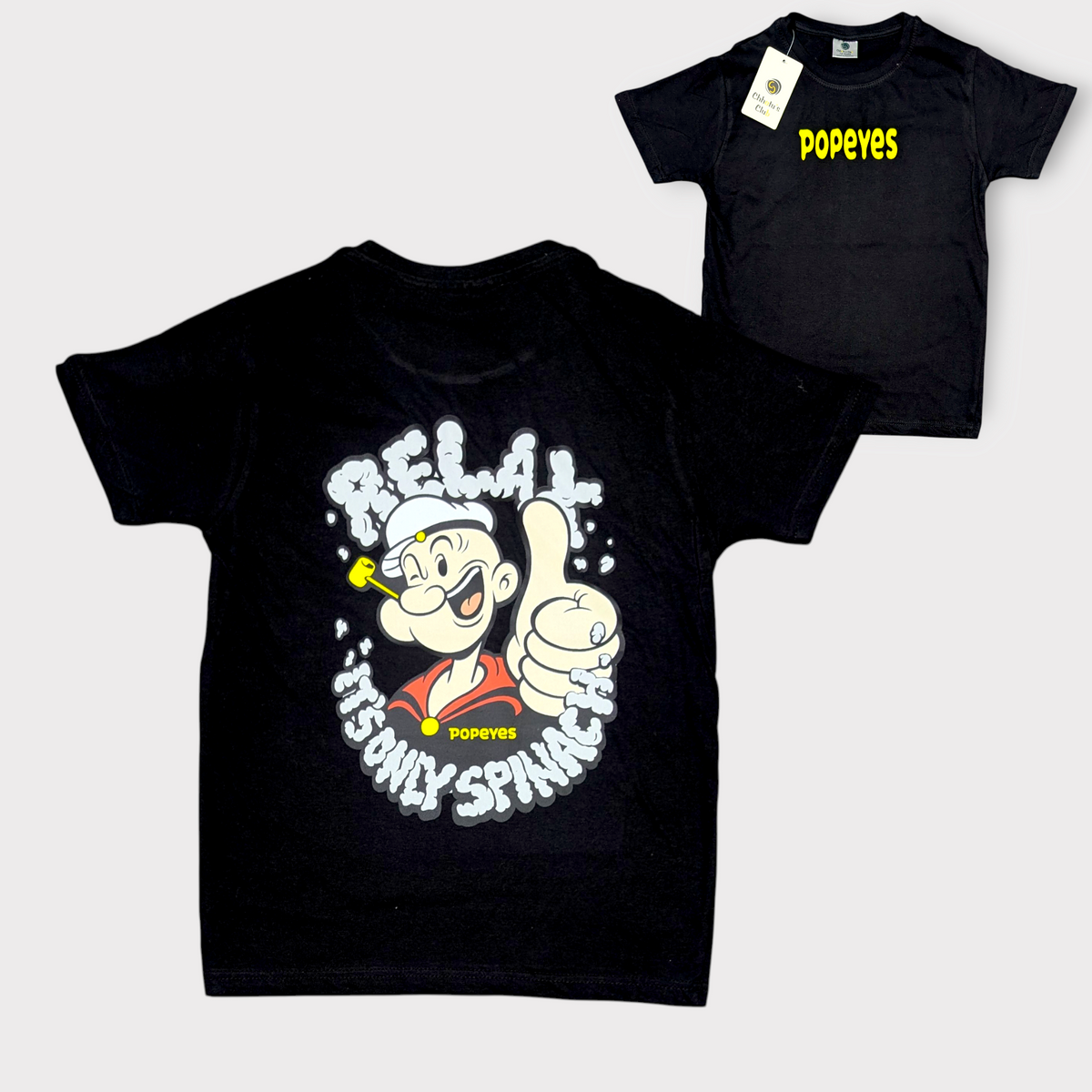Kids Popeye Graphic T-Shirt – Front & Back Print