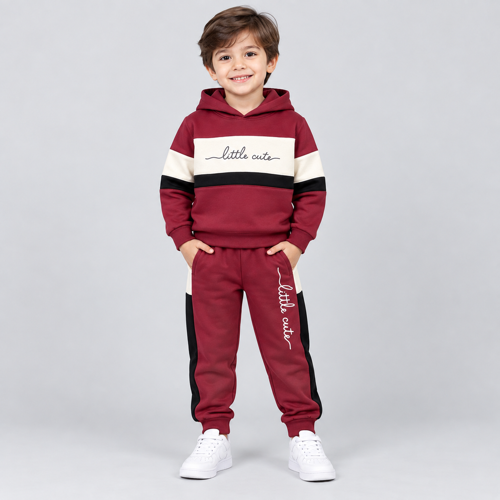 Kids Little Cute Hoodie Tracksuit Set