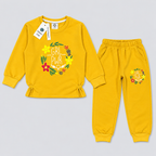 Girls "GRL PWR" Floral Sweatshirt & Joggers Set – Vibrant Yellow Tracksuit
