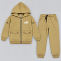 Kids Hooded Zip-Up Cargo Tracksuit Set