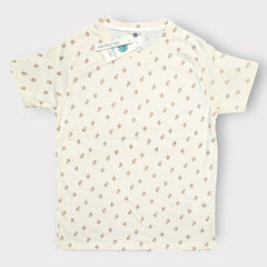 Mini Print Cream T-Shirt – Soft Cotton Kids Tee