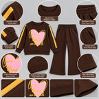 Girls Heart Graphic Wide-Leg Tracksuit Set