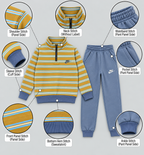 Boys Striped Half-Zip Tracksuit Set