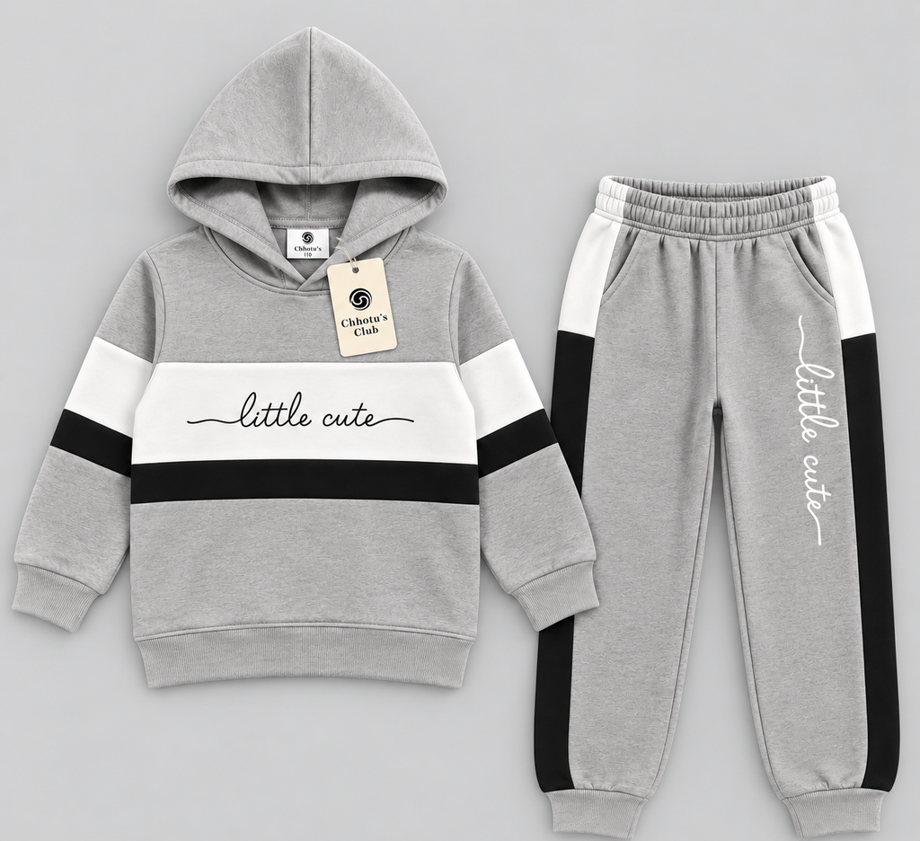 Kids Little Cute Hoodie Tracksuit Set