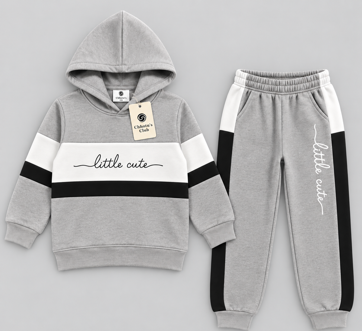 Kids Little Cute Hoodie Tracksuit Set