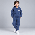 Kids Hooded Zip-Up Cargo Tracksuit Set