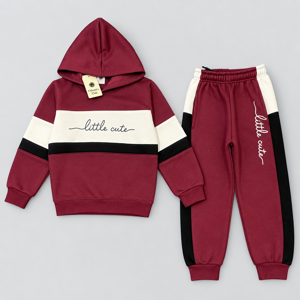 Kids Little Cute Hoodie Tracksuit Set