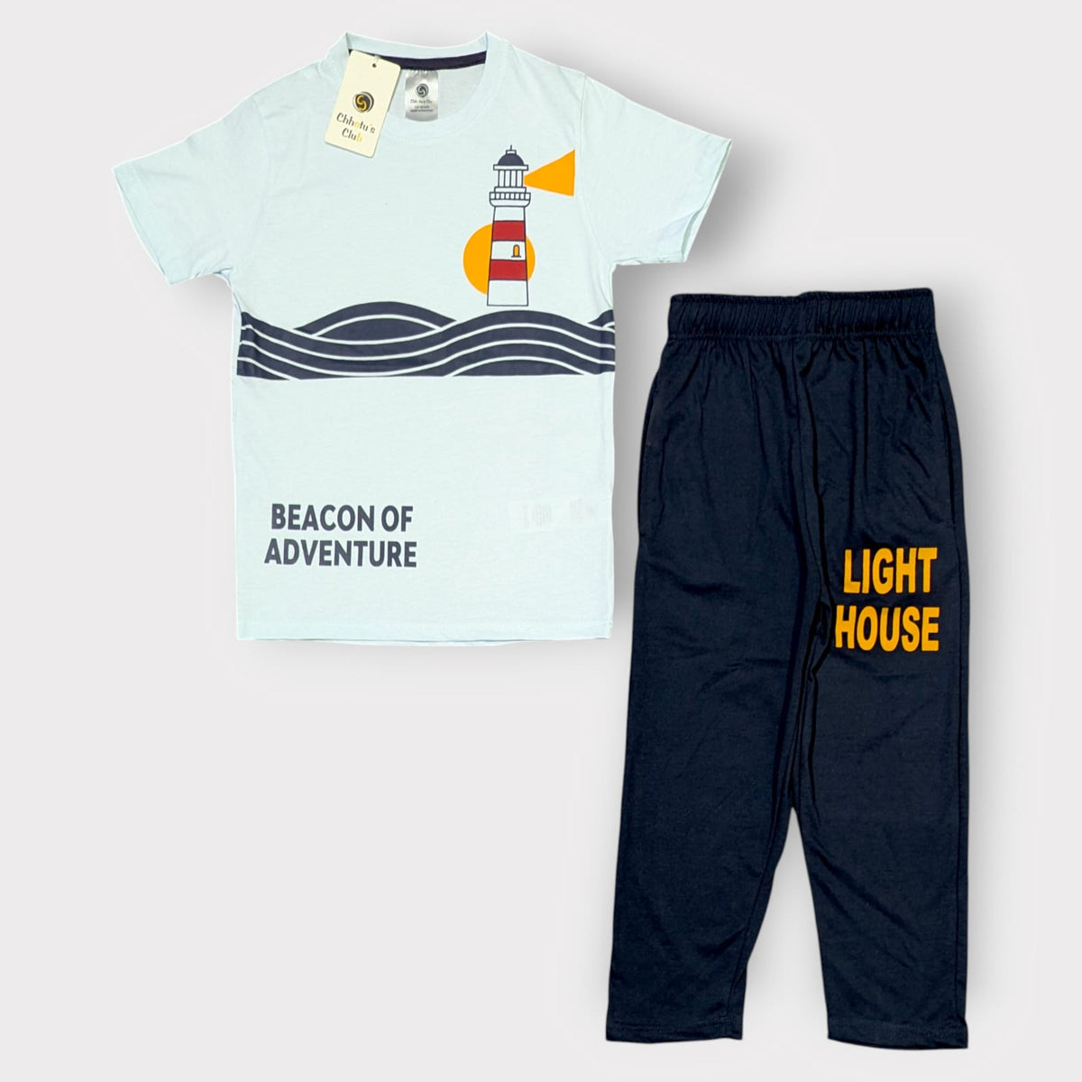 Kids Beacon of Adventure Lighthouse T-Shirt & Pants Set