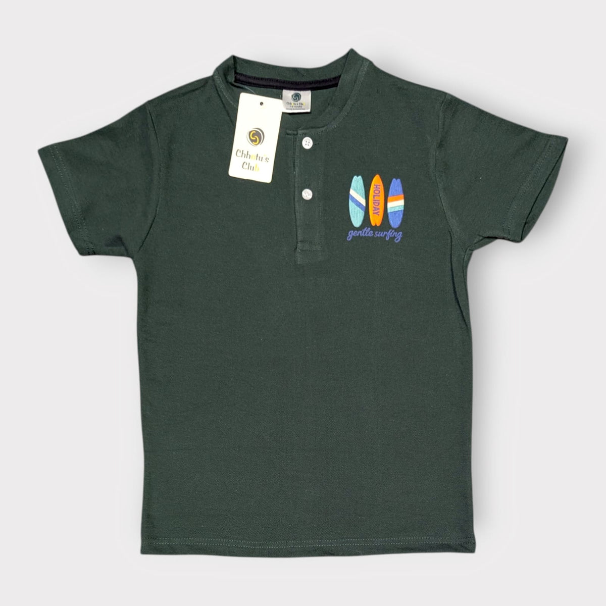 Boys Holiday Surfing Henley T-Shirt – Casual Adventure Tee