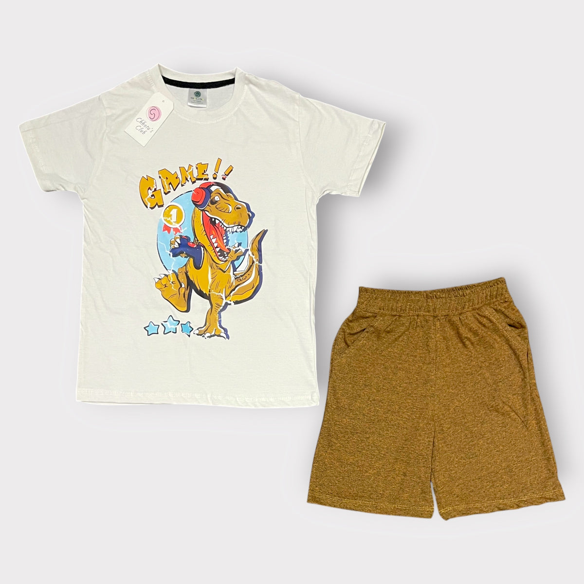Roaring Dino Adventure Kids T-Shirt & Shorts Set