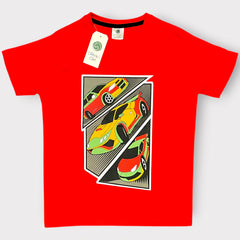 Kids Racing Cars Graphic T-Shirt – Bright Red Sports Car Print Tee