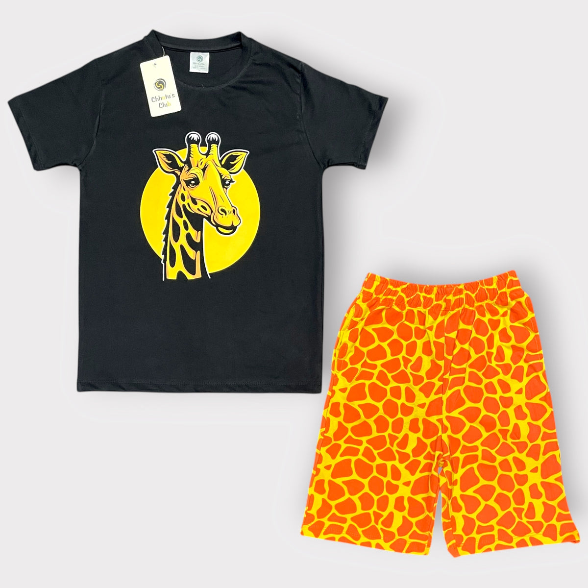 Giraffe Safari Kids T-Shirt & Shorts Set