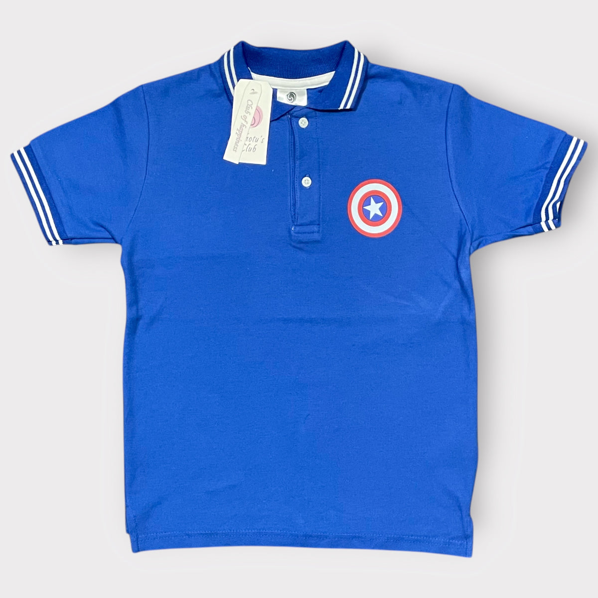 Kids Blue Shield Polo Shirt – Classic Collared Short Sleeve Tee