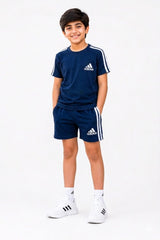 Kids Sport Stripe T-Shirt & Shorts Set