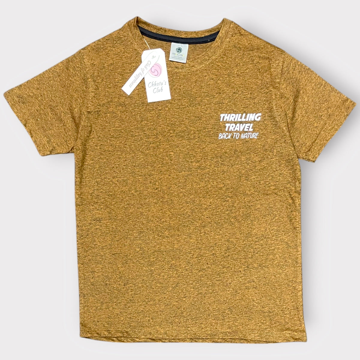 Kids Thrilling Travel Graphic T-Shirt – Mustard Heather