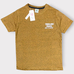 Kids Thrilling Travel Graphic T-Shirt – Mustard Heather