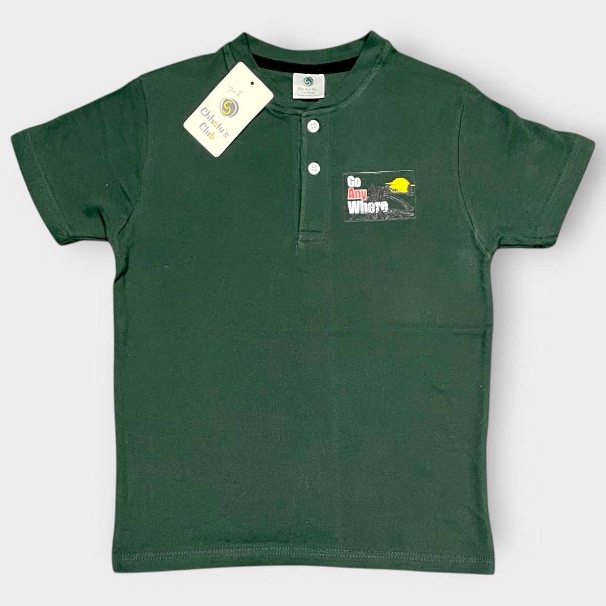 Kids Dark Green Henley T-Shirt – Go Anywhere Graphic Tee
