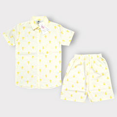 Boys Yellow Chick Print Summer Co-Ord Set