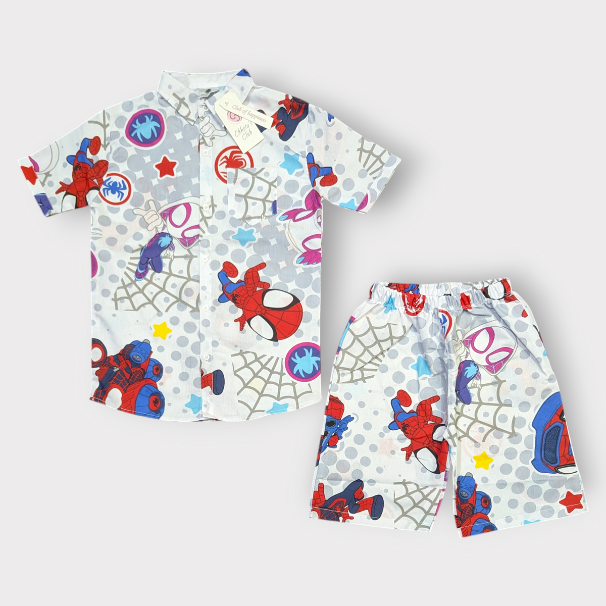 Boys Superhero Print Summer Co-Ord Set