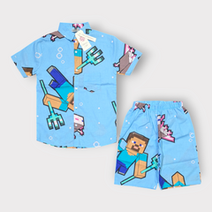 Kids Minecraft Inspired Shirt & Shorts Set