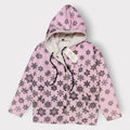 Pink Snowflake Printed Hooded Winter Jacket