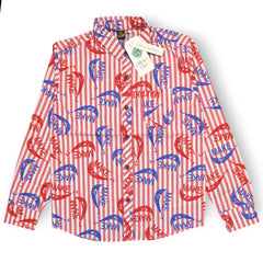 Red & White Striped Kids Graphic Shirt