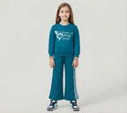 Kids Teal Blue 2-Piece Tracksuit Set – Flutter My Wings Print