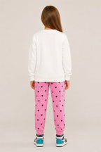 Little Sweet Girls’ 2-Piece Sweatshirt & Heart Print Pants Set