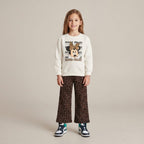 Girls Minnie Mouse Leopard Print Sweatshirt & Trouser Set