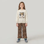 Girls Minnie Mouse Leopard Print Sweatshirt & Trouser Set