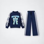 Girls Hello Kitty Bow Printed Sweatshirt & Wide-Leg Trouser Set