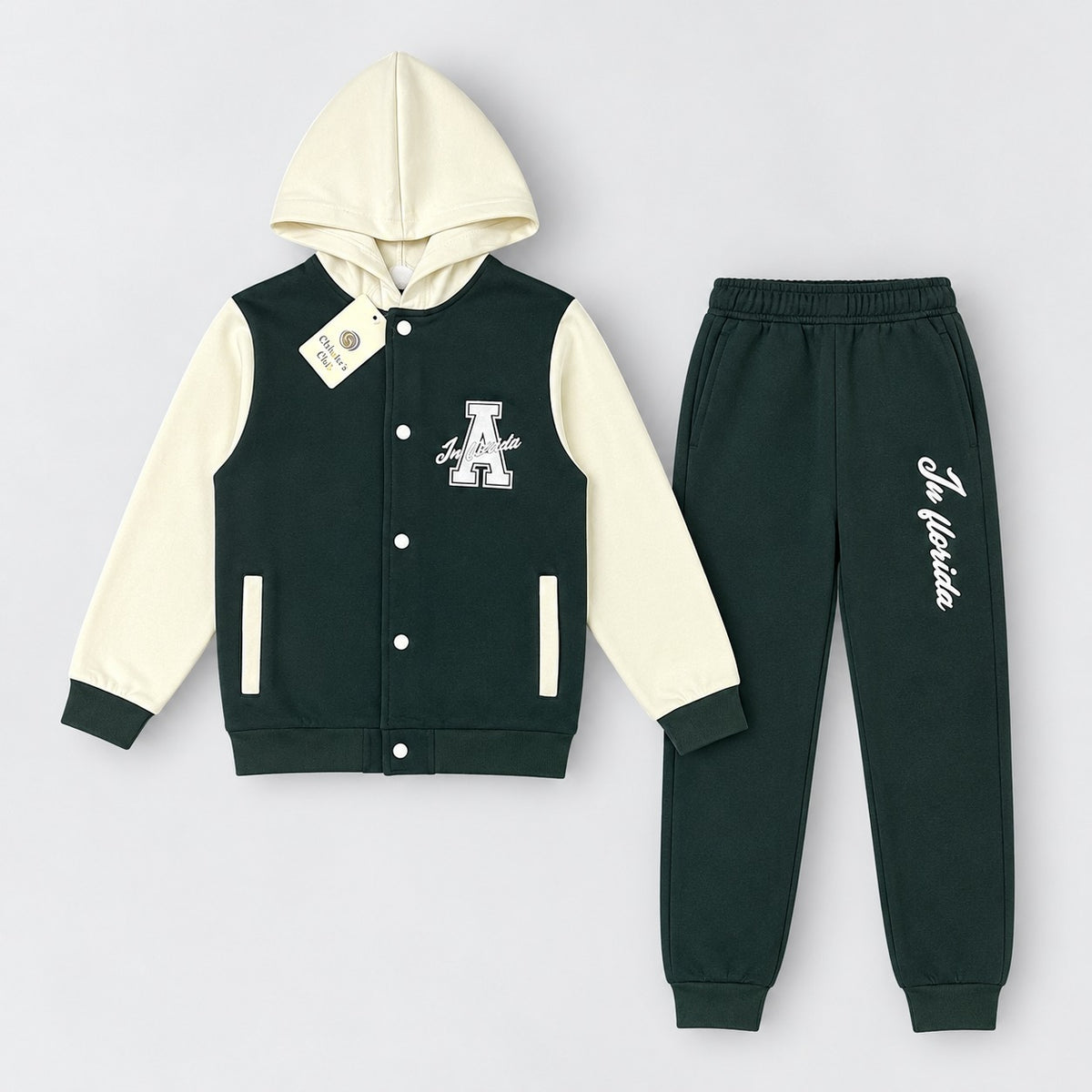 Stylish Kids Varsity Hoodie & Trackpant Set