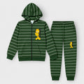 Stylish Boys Cartoon Graphic Striped Tracksuit