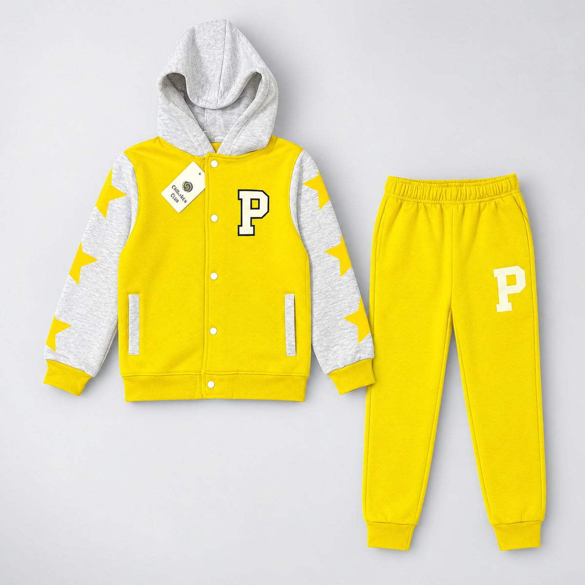 Kids Trendy Varsity Hoodie & Trackpant Set