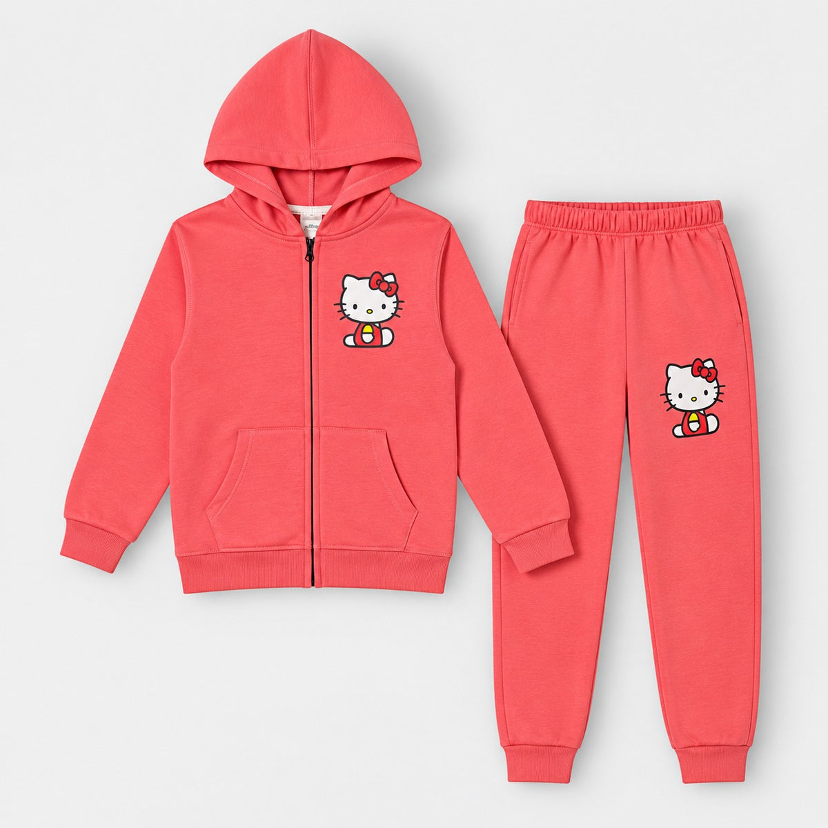 Stylish Girls Cute Graphic Fleece Tracksuit