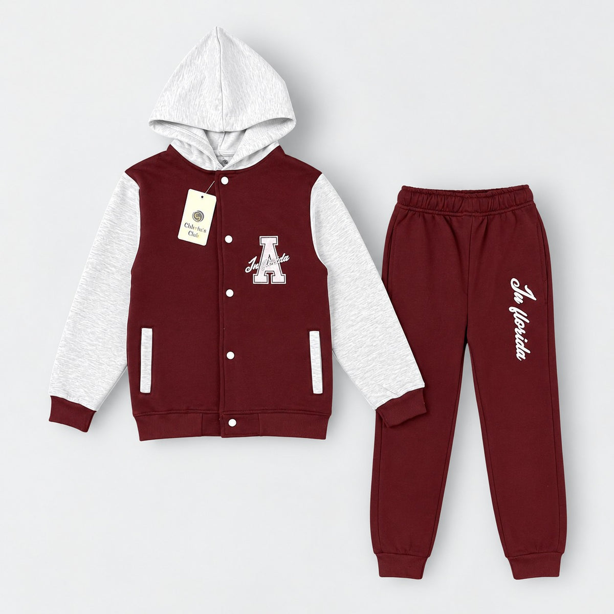 Stylish Kids Varsity Hoodie & Trackpant Set